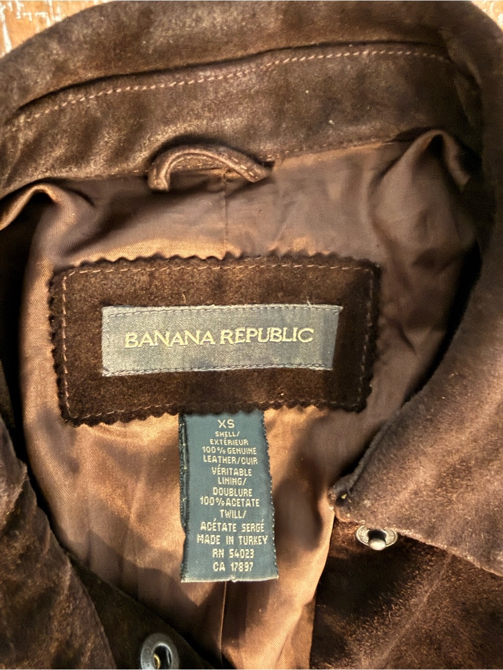 Banana Republic Beautiful Vintage Dark Brown 100% leather Suede Women's Jacket - Picture 5 of 8
